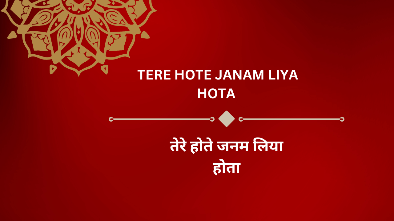 Tere Hote Janam Liya Hota / तेरे होते जनम लिया होता